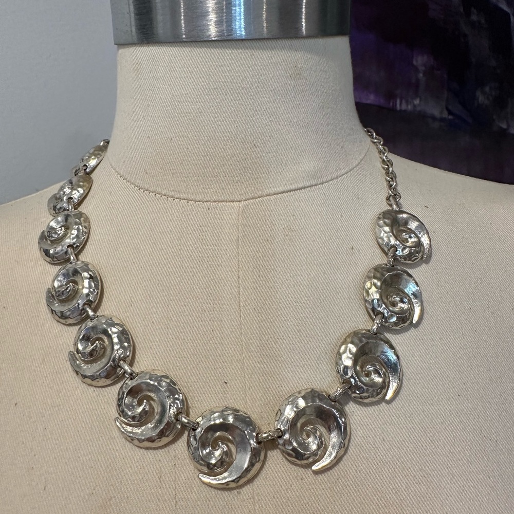 Karine Sultan Statement Necklace Silvertone 20”